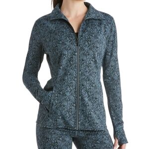 Ladies Activewear Textured Jacket NEW  S Full Zip Pockets Thumbholes Stretchy